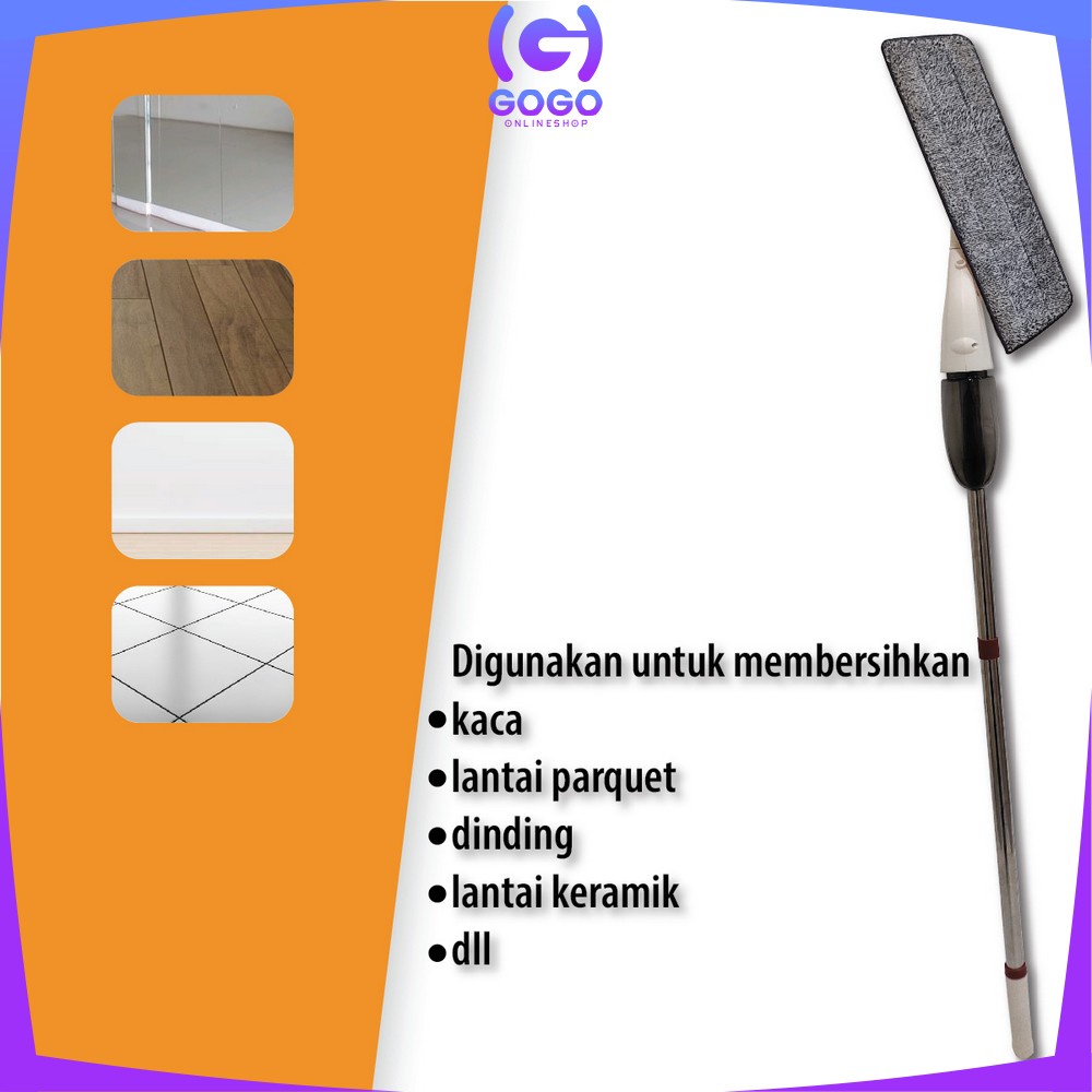 GOGO-C525 Pel Lantai Semprot Otomatis Tanpa Ember Serbaguna / Set Pembersih Lantai Praktis / Automatic Water Spray Mop