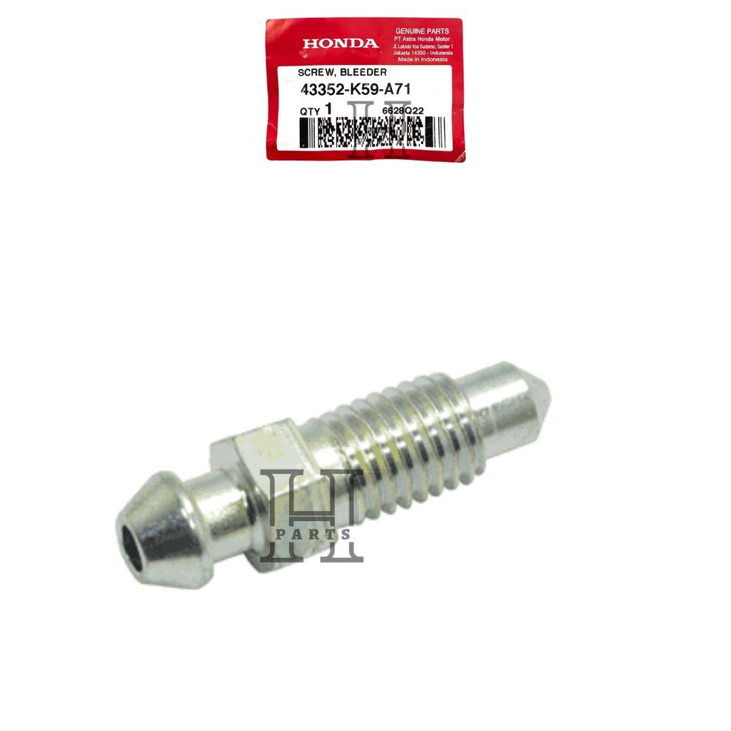 BAUT SETELAN ANGIN PEMBUANGAN MINYAK REM DRAT HALUS SCREW BLEEDER GENIO NEW VARIO 125 150 160 ESP K60R K59J 43352-K59-A71 ASLI ORIGINAL AHM HGP HONDA