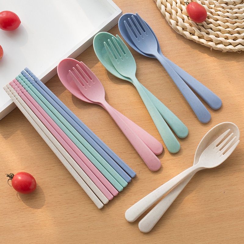 ACCS souvenir satu set alat makan plastik ( sendok, garpu, sumpit ) tanpa box