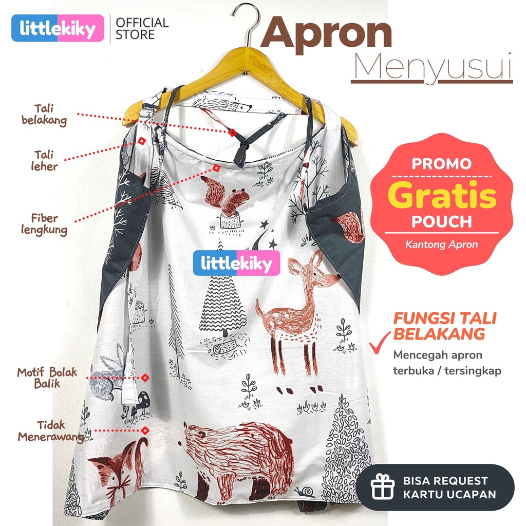 Apron menyusui 2 lapis / bolak balik