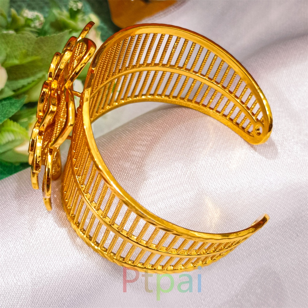 Set Xuping Gelang Kendari kalung cincin Terbaru Dubai Perhiasan lapis Emas 24k