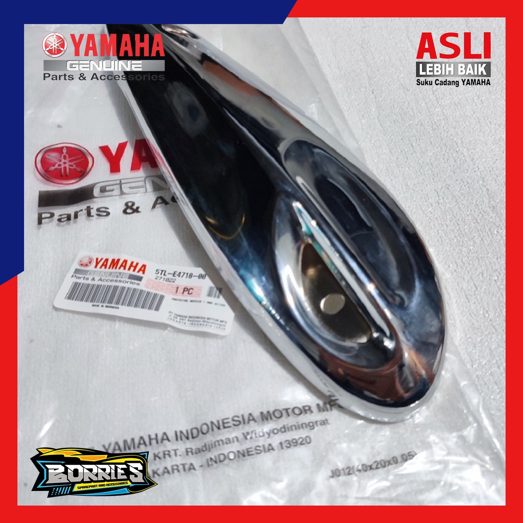 Cover Tameng Besi Chrome Pelindung Knalpot Yamaha Mio Sporty Lama Karbu Original YGP 5TL-E4718-00