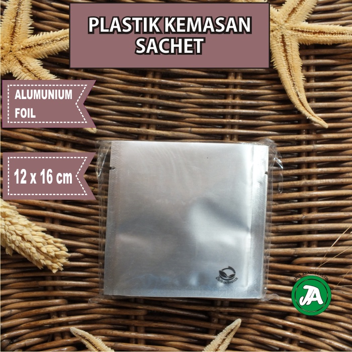 plastik sachet alumunium foil 12 x 16 cm plastik sachet kemasan kopi plastik sachet