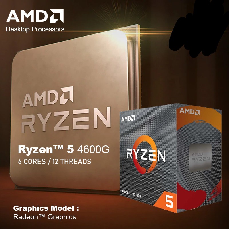 AMD Processor RYZEN 5 4600G WR S.COOL BOX 3.7Ghz Up To 4.2Ghz 8MB 65W