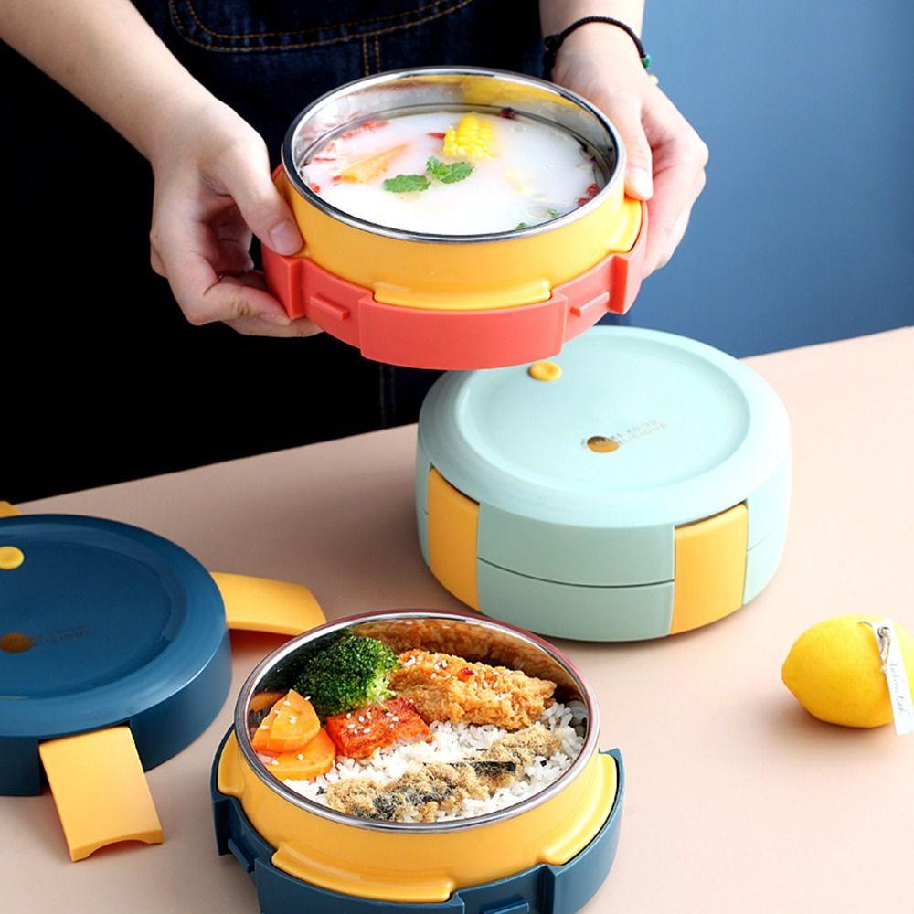 Solighter Lunch Box Microwavable Untuk Pelajar Pekerja Kantor Wadah Makanan Anti Bocor