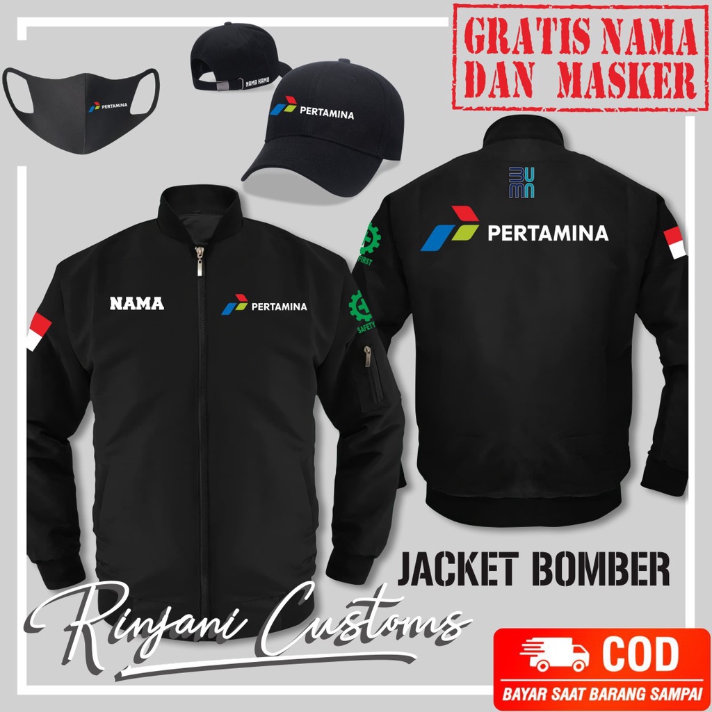 BOMBER PERTAMINA ANTI AIR GRATIS PAKAI NAMA DAN MASKER-BOMBER PT PERTAMINA-BOMBER BUMN