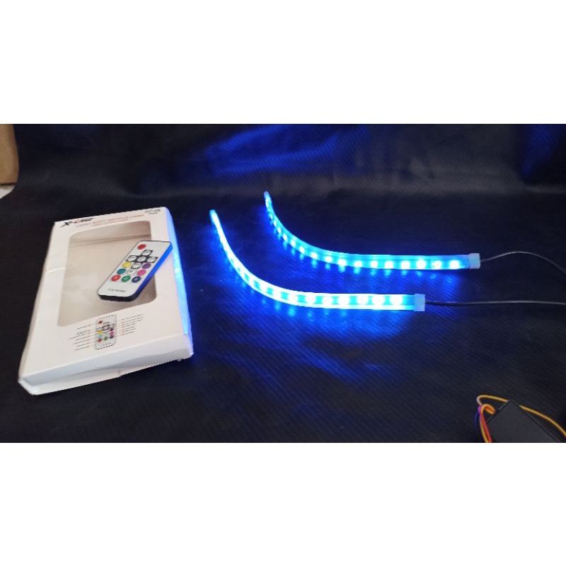 Lampu LED Alis Tempel 30CM 45CM 60CM Remote RGB Sein Running Sen Jalan 30 45 60 CM Mobil Motor Remot
