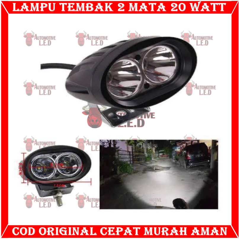 ORIGINAL LAMPU TEMBAK 2 MATA OVAL 20 WATT BISA FLASH | CWL 2 MATA  20 WATT