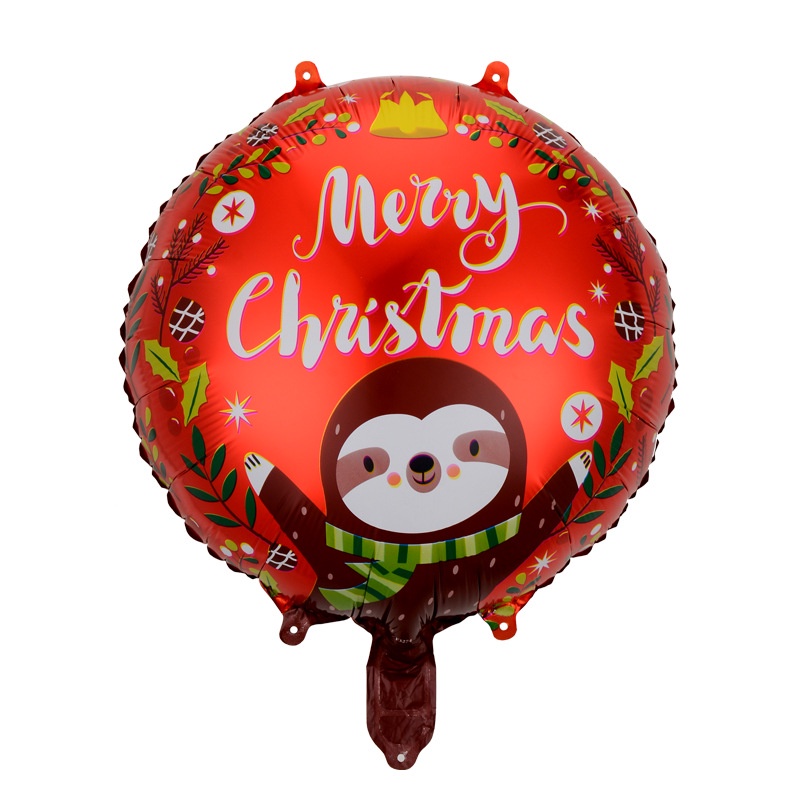 25pcs / Set Balon Foil Desain Santa Claus Snowman Elf Elk Untuk Dekorasi Natal