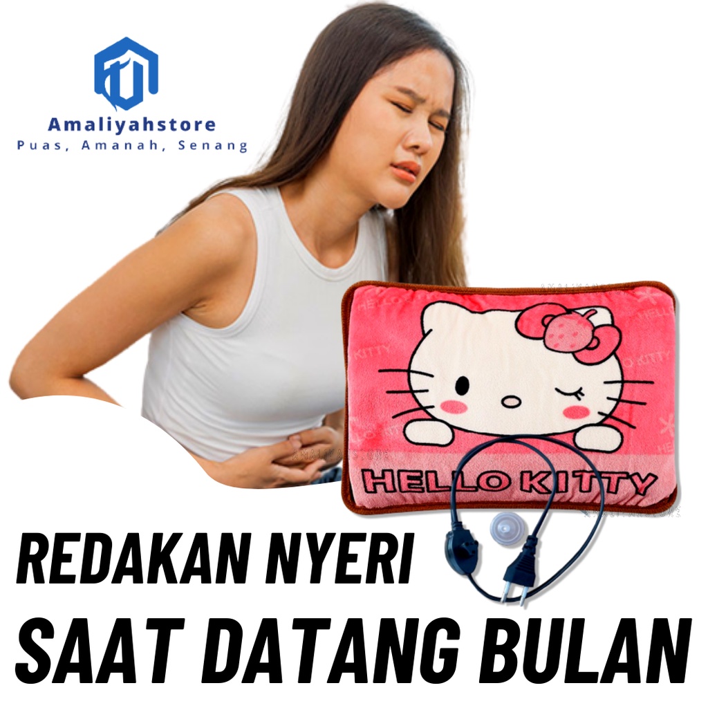 Bantal Terapi Perut Pemanas Elektrik Pereda Nyeri Haid / Kantong Kompres Air Panas Penghilang Sakit Haid Datang Bulan Original