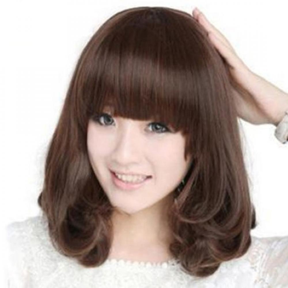 Wig Rambut Wanita Pendek Bahan Sintetis / WIG Bob / Wig Poni Pendek / Rambut Palsu Bob Murah / Wig Bob Curly Model Poni C4