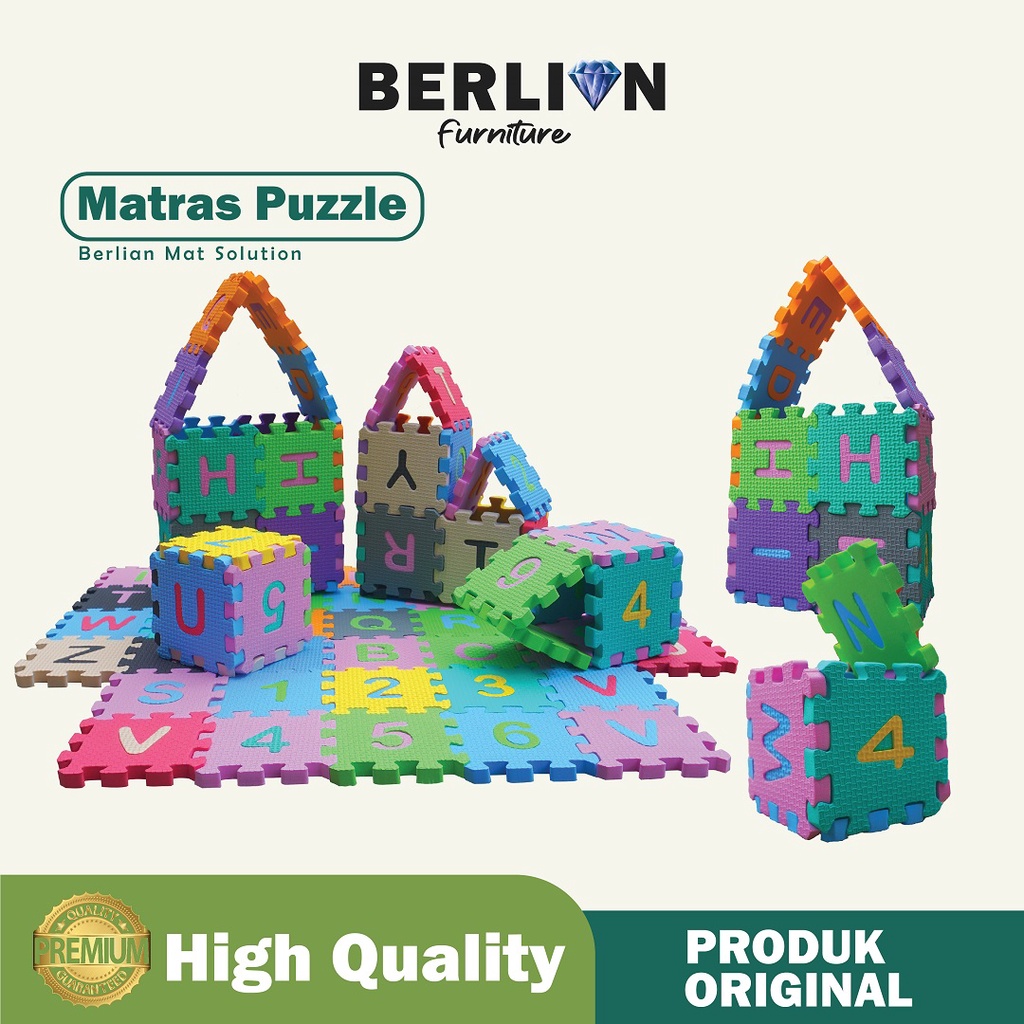 Matras Puzzle Abjad Mini A-Z / Huruf 0-9 8 x 8 Tbl 2 Cm isi 36 Pcs / Alas Lantai / Playmat / Tikar / Karpet / Alas Bermain anak