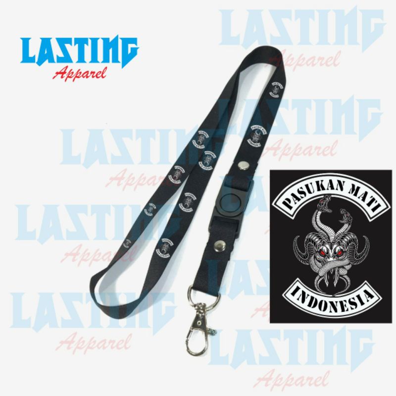 

Lanyard PASUKAN MATI INDONESIA DEAD SQUAD / BAND METAL INDONESIA / BAND GANTUNGAN KUNCI/GANTUNGAN ID CARD/GANTUNGAN POD Best seller / Bisa COD