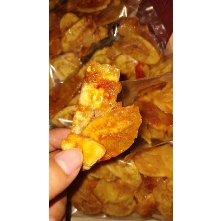 

(250gr)bestak keripik pisang rasa pedas asin manis khas Cilacap