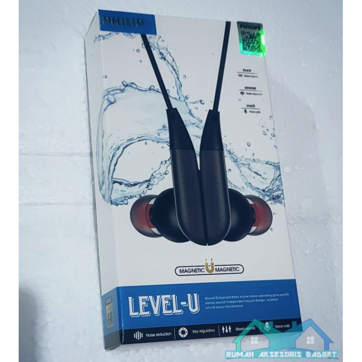 ORIGINAL 100% (GRADE A) PHILIPS AT-145 LEVEL U handsfree headset earphone magnetic dengan kualitas hf