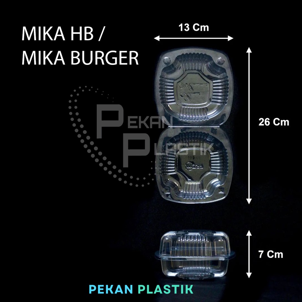 50 pcs Plastik Mika Burger Mega HB / Mika Donat / Roti