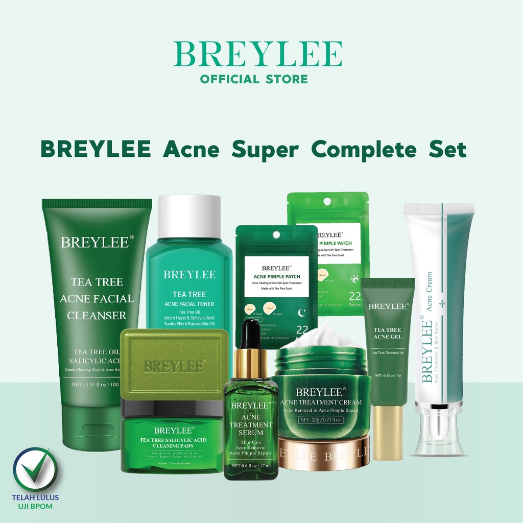 PENGHILANG JERAWAT PAKET KECANTIKAN BREYLEE Acne Super Complete Set Perawatan Wajah 10 pcs