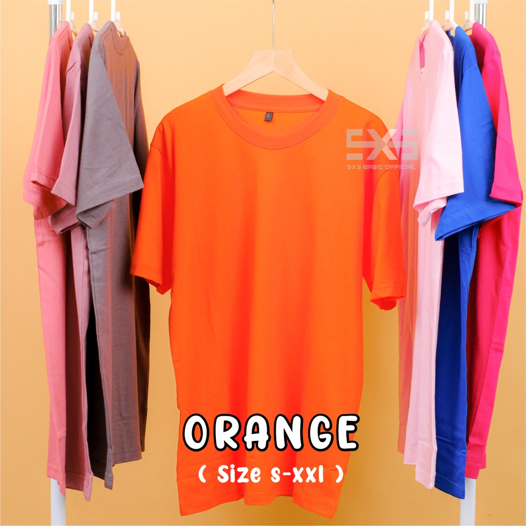 Jual Kaos Polos Cotton Combed 30s Kaos Polos Oren Orange Oranye Premium