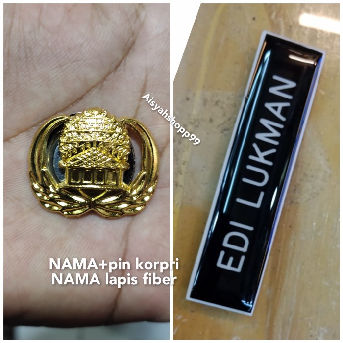 Papan Paket Hemat Pin Korpri+Papan Nama Magnet