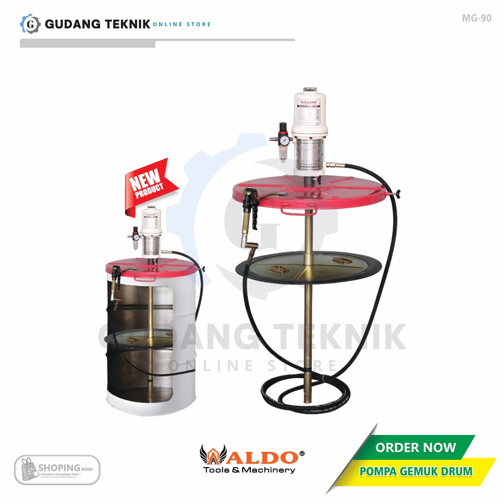 Pompa Gemuk Drum Air Grease Lubricator ALDO MG-90 / Pompa Oli Angin Greas Gemuk Lubrikator ALDO MG90 - Air Grease Pump ALDO MG 90