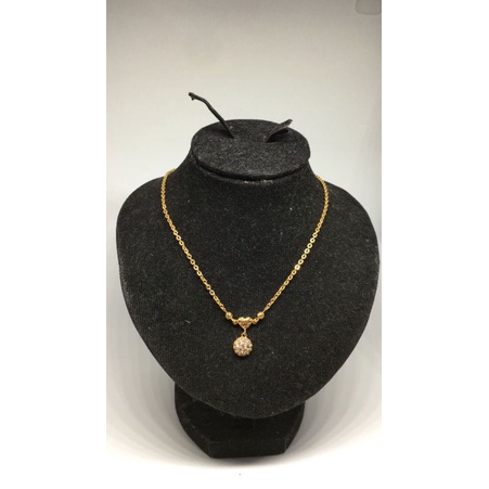 kalung wanita model love bandul moon permata blink elegant emas asli