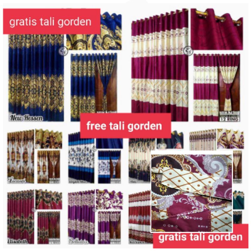 gorden jendela pintu minimalis smokring 12 gorden smokring 12lubang murah free tali gorden/gratis ta