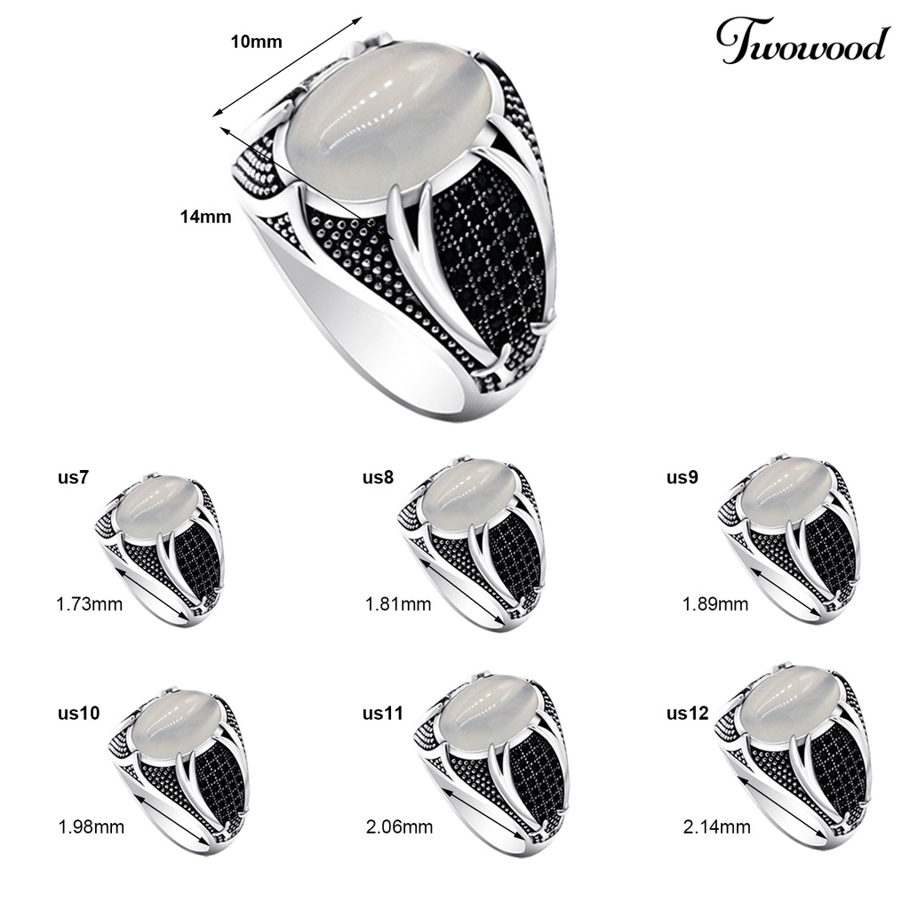 Cincin Bahan Alloy Gaya Retro Untuk Pria