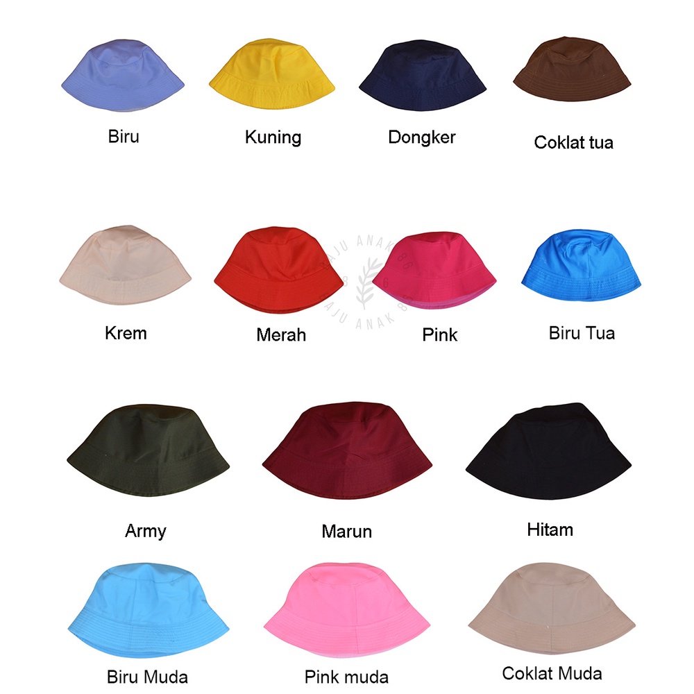 Topi Anak Bucket Polos Bulak Balik 022.4672