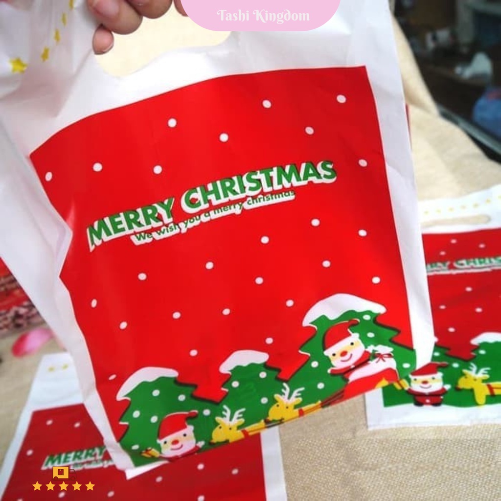 

Plastik christmas / kantong plastik edisi natal , kantong plastik christmas / bungkus kado natal