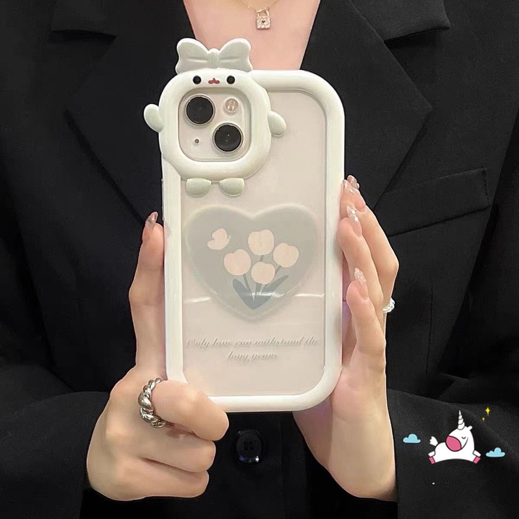 Soft Case Tpu Motif Bunga Tulip 3D Untuk iPhone 7Plus 11 13 12 14 Pro Max X XR XS Max 8 7 6s 6 14 Plus SE 2020