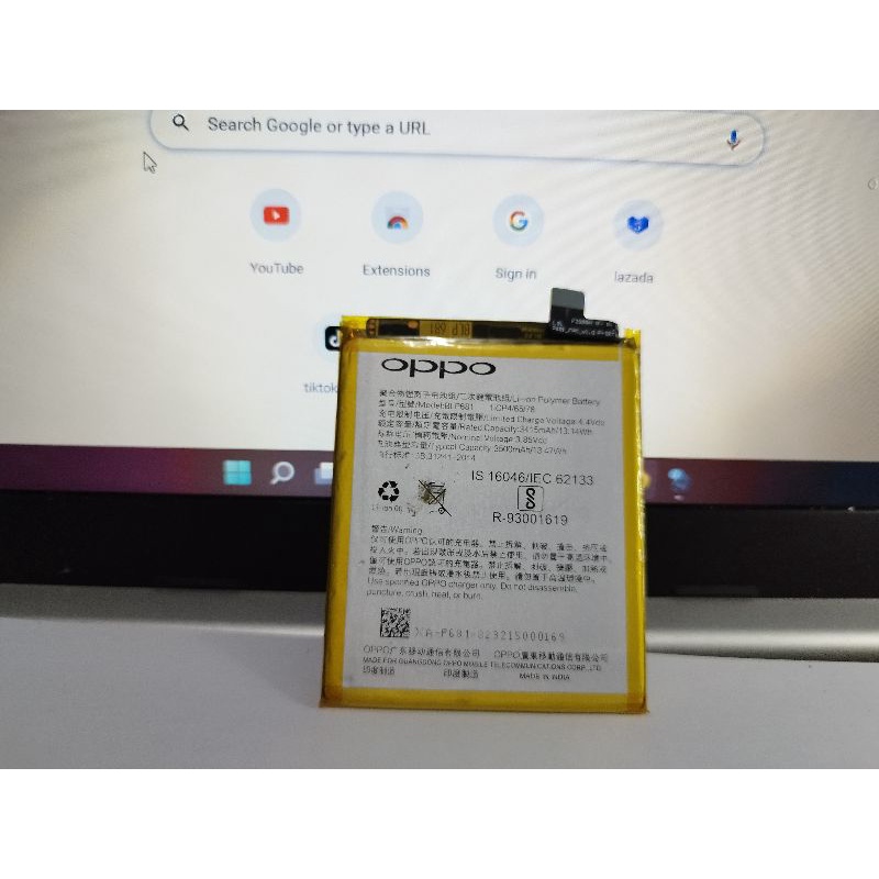 BATERAI BATTERY BATRE OPPO F9/OPPO F9 PRO BLP681 ORI BERGARANSI