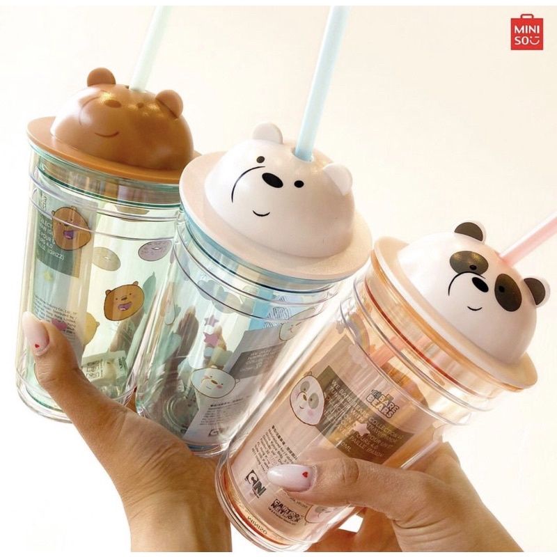 MINISO TUMBLER WE BARE BEARS BOTOL MINISO