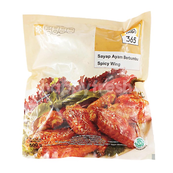 

Makanan Beku Olahan 365 Spicy Wings 500gr, Sameday Instan Delivery Jogja