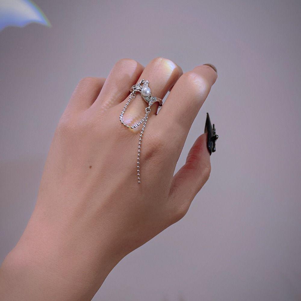 Mxbeauty Wanita Cincin Hadiah Mewah Unisex Batu Opal Fashion Perhiasan Tidak Teratur Gothic Temperamen Gaya Korea Ring