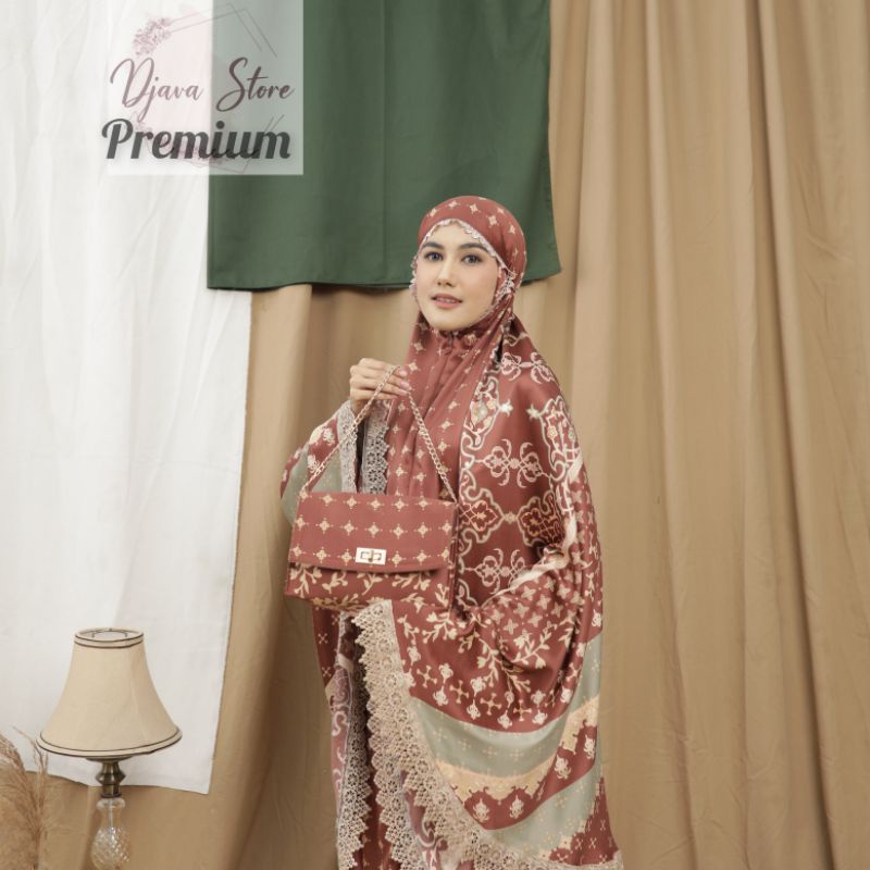 Djava - Mukena Dewasa Premium Maxmara silk daily 2in1 Set Tas Cantik Syakila series