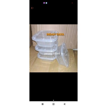 kotak makan persegi tinggi 350ml - box Thinwall food container - isi 50 pcs