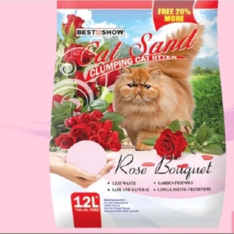 Pasir Catsand 12Litter Wangi Gumpal no pasir Top - Ros bouguet