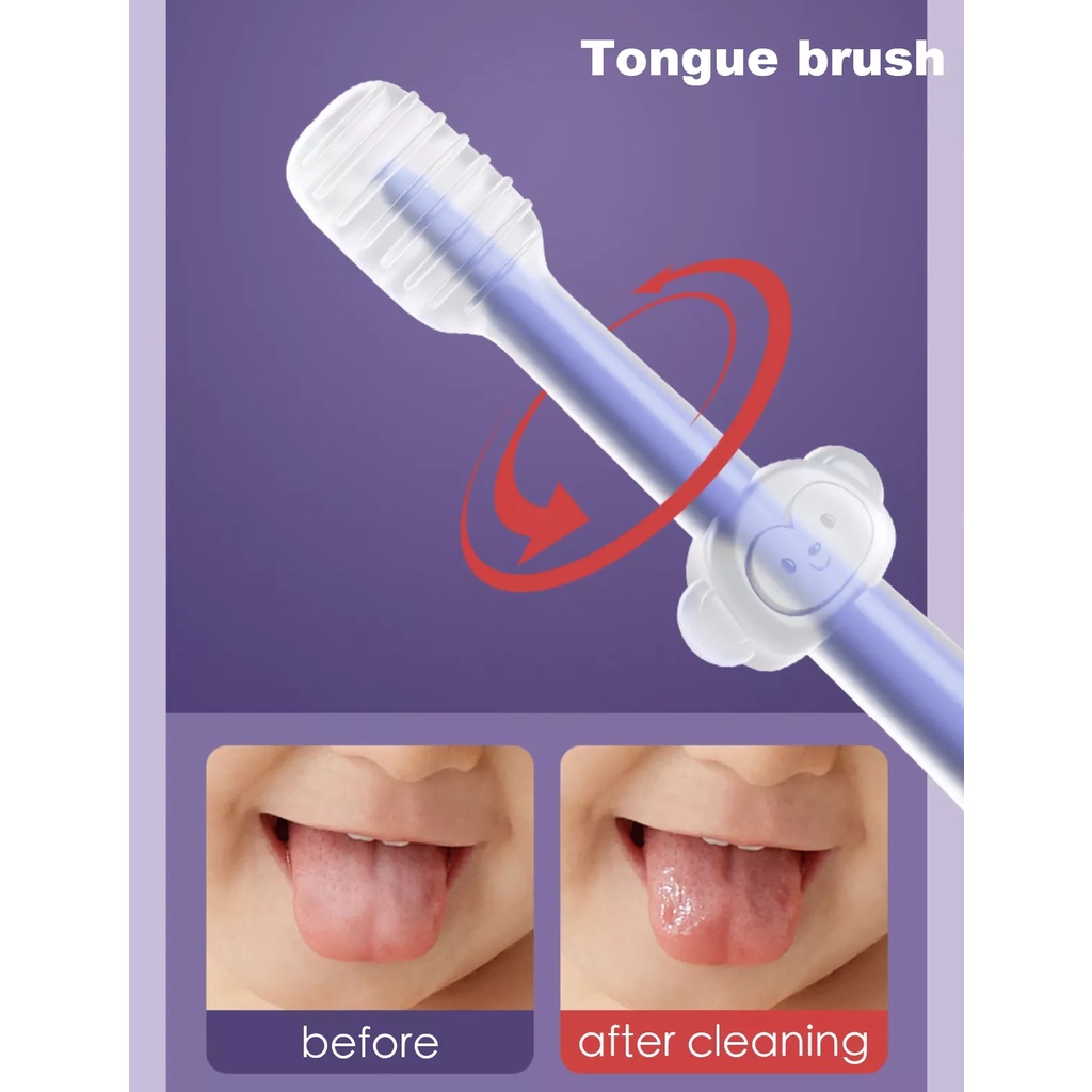 GOOGOO Set 3in1 Sikat Gigi dan Lidah Bayi Silikon 0-18 bulan / Baby Silicone Toothbrush