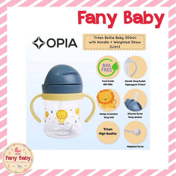 OPIA WEIGHTED STRAW HANDLE CURVE BOTTLE 300ML