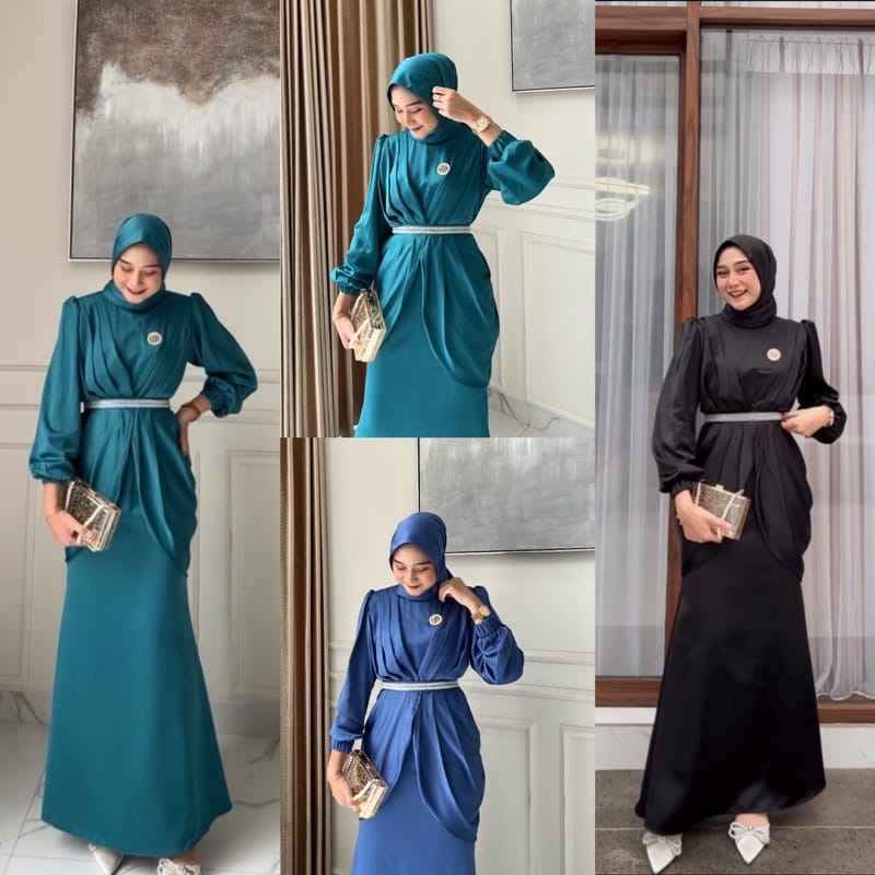 NEW- Havana Dress FREE BELT + BROS  BAJU DEWASA MURAH TERBARU 2022 / Gamis Kondangan / DRESS KONDANGAN / DRESS PESTA