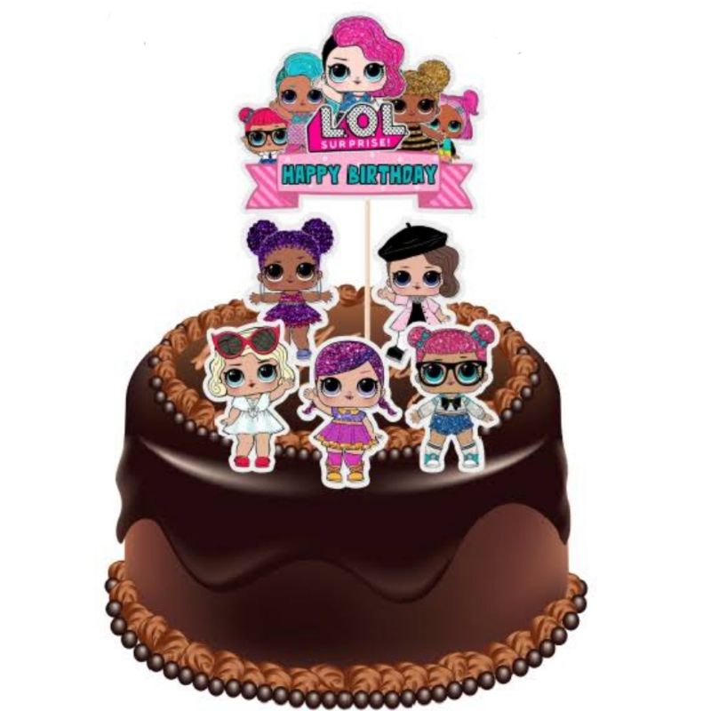 Cake Topper LOL hiasan kue Happy Birthday dekorasi kue cake Topper kue ulang tahun LOL