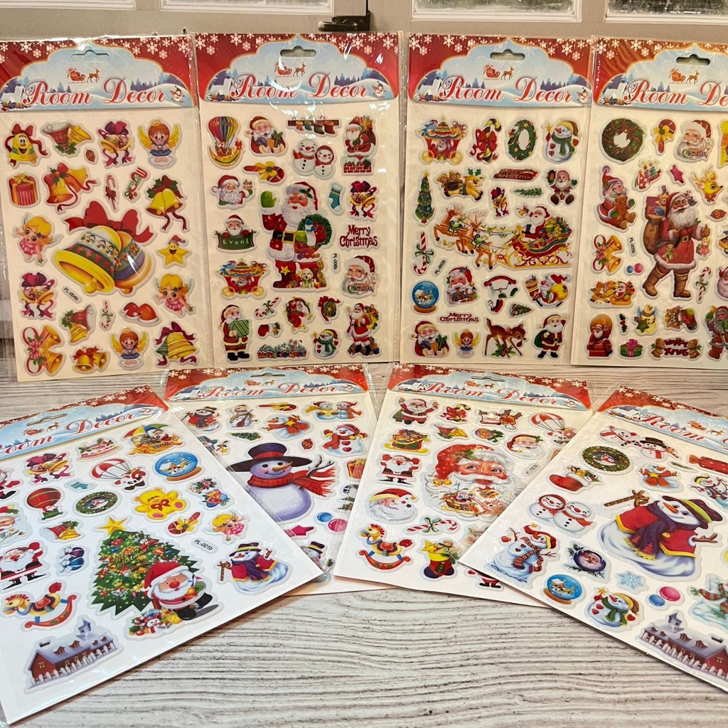 STICKER TIMBUL TEMA NATAL BEST QUALITY CUTE LUCU BANYAK MOTIF TERMURAH STIKER DINDING CHRISMAST EDITION SUPER UNIK LENGKAP FAVORIT READY GROSIR DAN COD