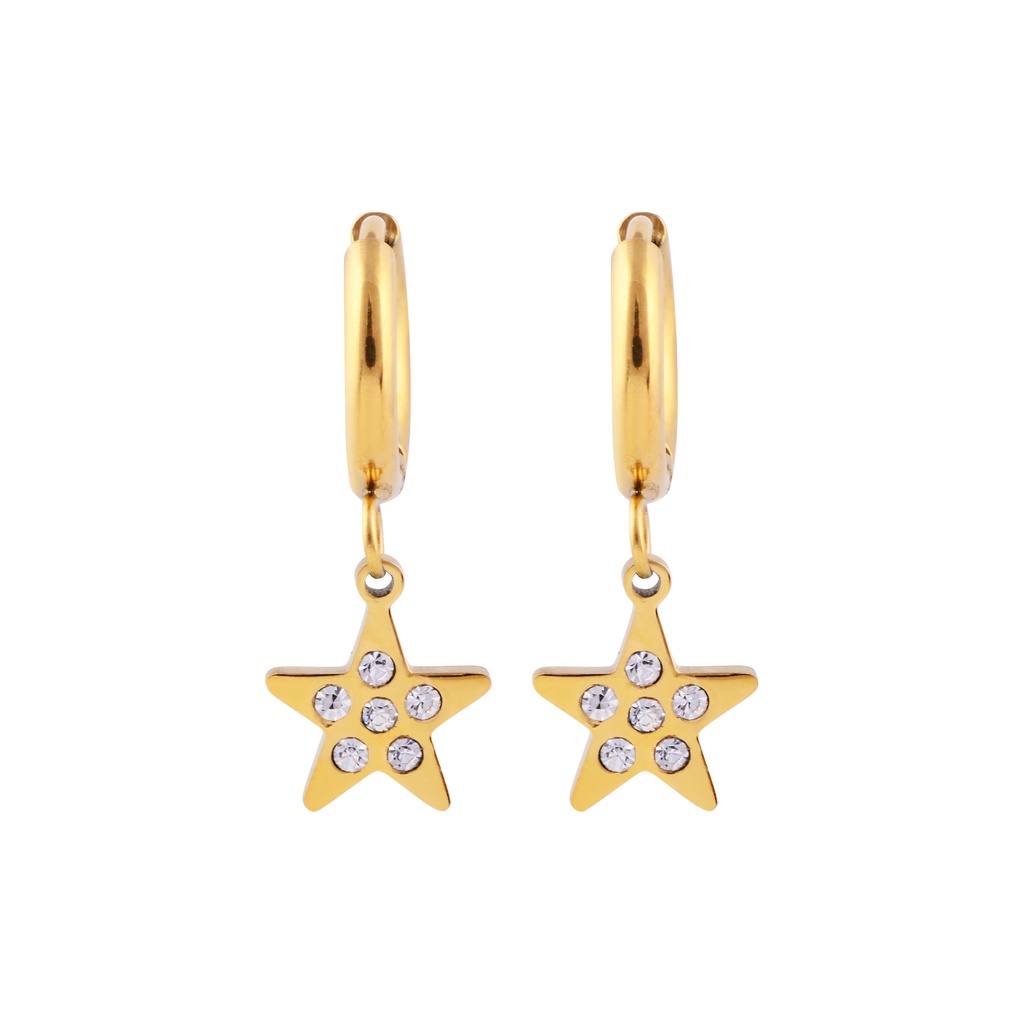 Panlandwoo - Anting Hoop Stainless Wanita Miracle Star