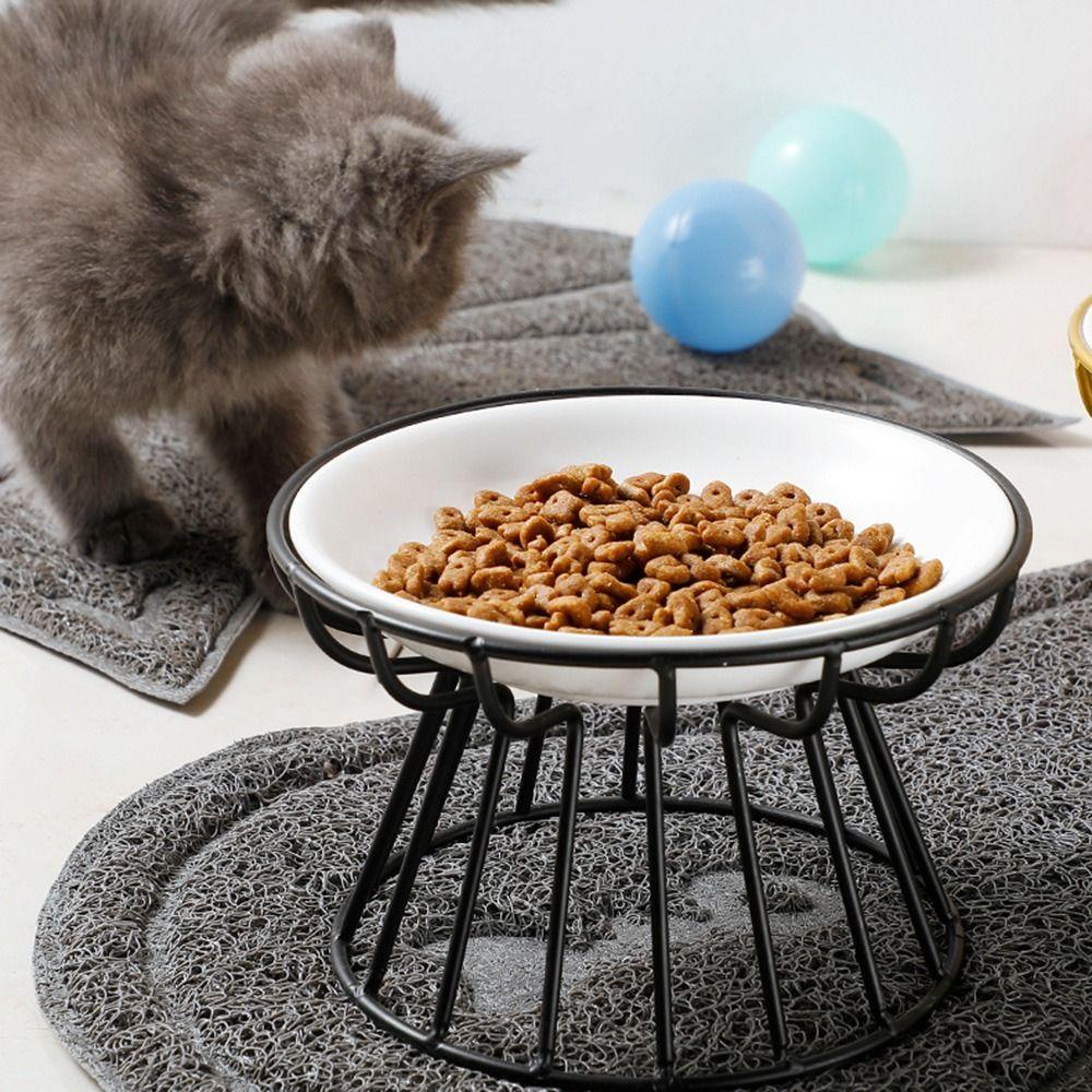 Solighter Pet Bowl Kreatif Anti-Turnover Makan Butuh Makanan Snack Piring Kaleng