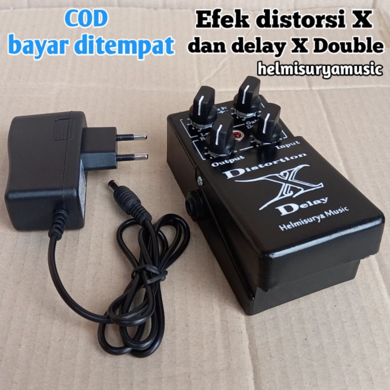 Efek gitar X distorsi delay double plus Adaptor