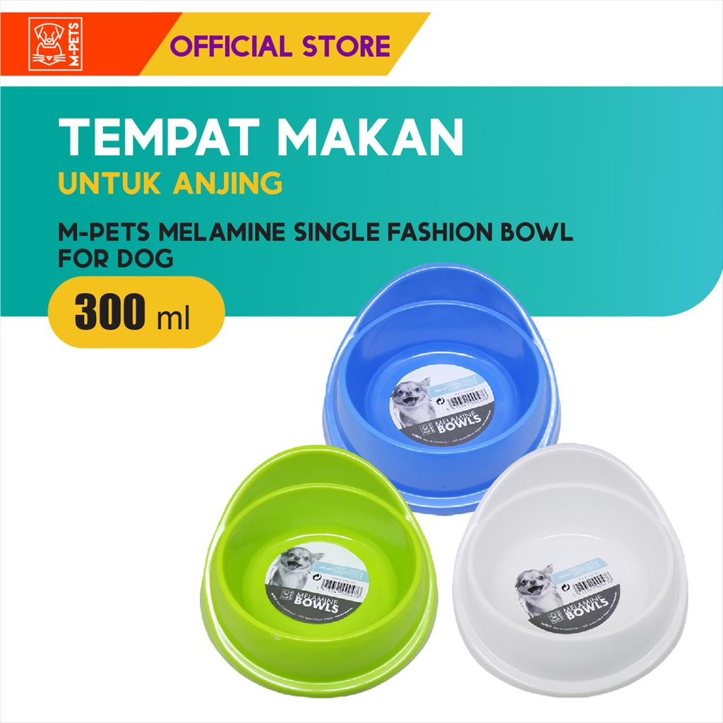 M-Pets Melamine Single Fashion Bowl 300 ml / Tempat Makan Hewan