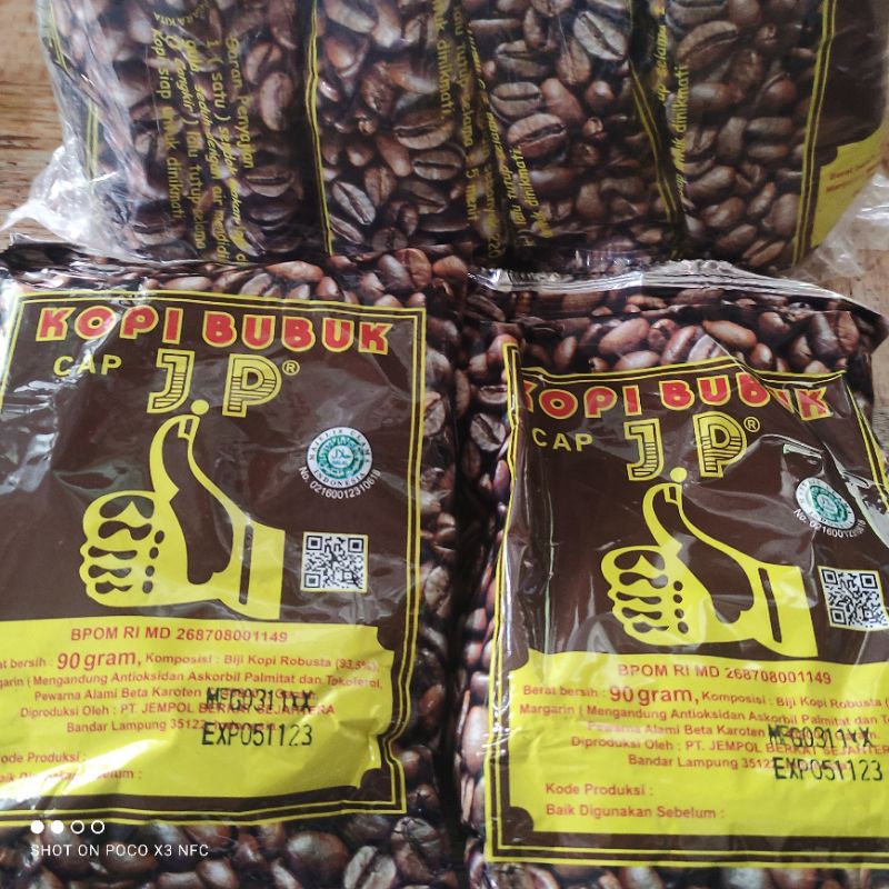 Kopi Bubuk Cap JP Jempol Asli Lampung