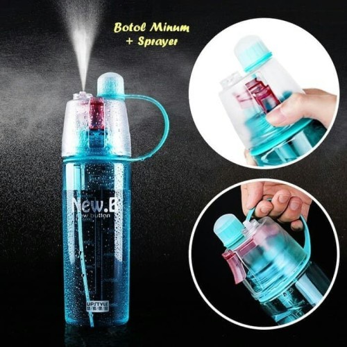 Botol Minum Spray - Bottle Water Drink Sport Sprayer 2in1 Bisa Semprot Kapasitas 600 ml