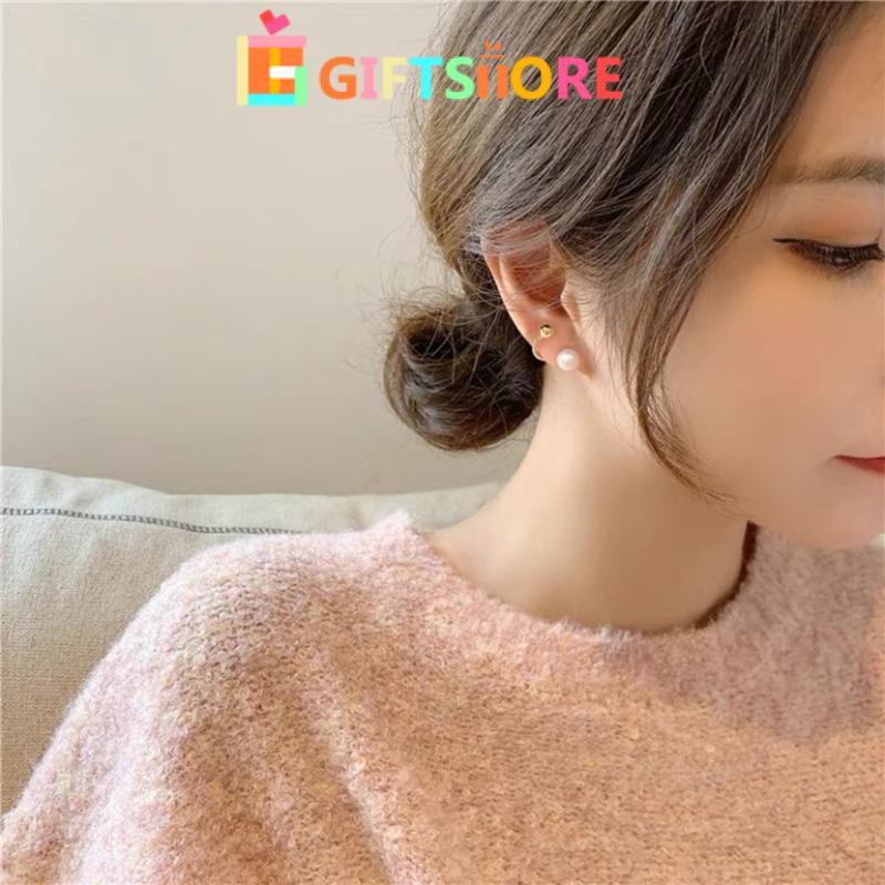 ✨COD Anting Stud S925 Silver Needle Aksen Mutiara Gaya Retro Korea Untuk Wanita-GS