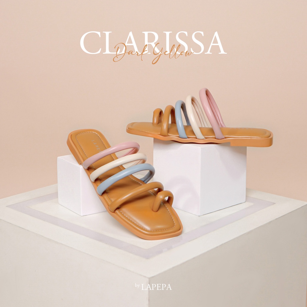 AVLINSTORE - tipe CLARISSA Sandal Wanita Teplek Korea Casual Sendal Slop Empuk Flat Warna Rainbow